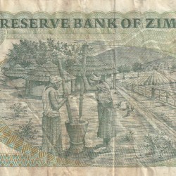 Alternative view of ZIMBABWE FIVE DOLLARS OLD ISSUE WORLD NOTE