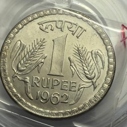1 Rs 1962 Copper Nickel Coin UNC
