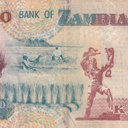 Alternative view of ZAMBIA TEN THOUSAND KWACHA OLD ISSUE WORLD NOTE