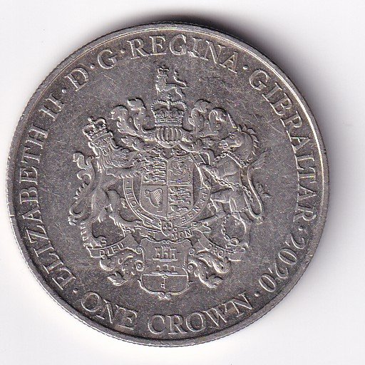 Gibraltar One Crown 2020 Commemorative Issue Rare Coloured Coin #V-43