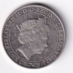 Alternative view of United Kingdom, Gibraltar 1 Crown 2022- ELLIZABETH II Commemorative issue Rare Coloured Coin#V-45