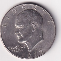 United States 1 Dollar 1977 "Eisenhower Dollar" Rare big size Coin #N-334