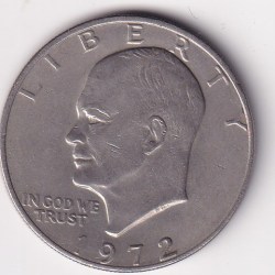 United States 1 Dollar 1972 "Eisenhower Dollar" Rare big size Coin #N-336