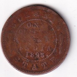 BIKANER STATE INDIA- BRITISH 1895 VICTORY QUARTER ANNA EXTERMLY RARE COIN#N-367