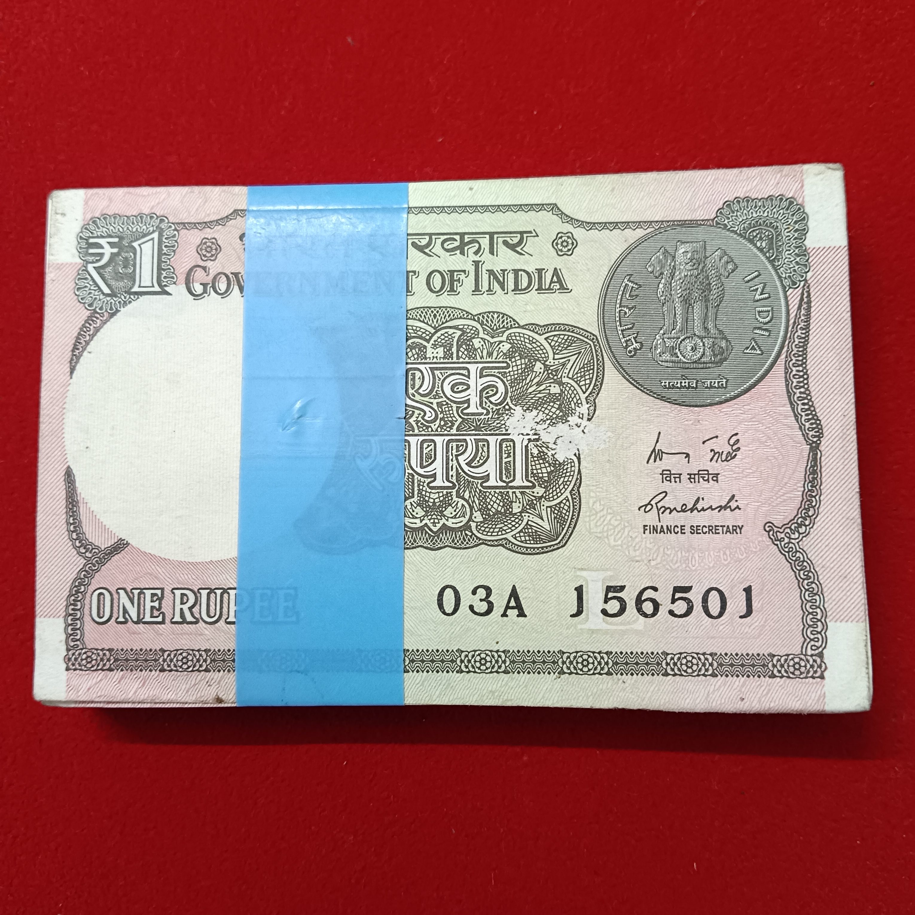 One Rs Full Bundle Finance Secretary Rajiv Mehrishi 2015 Year 156501