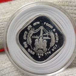 Extremely Rare 5 Paise Commarative Coin Food And Work For All 1976 Year B Mint Mark Proof Coin