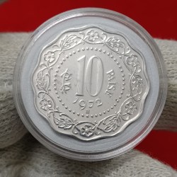 Alternative view of Extremely Rare 10 Paise 1972 Year B Mint PROOF Coin