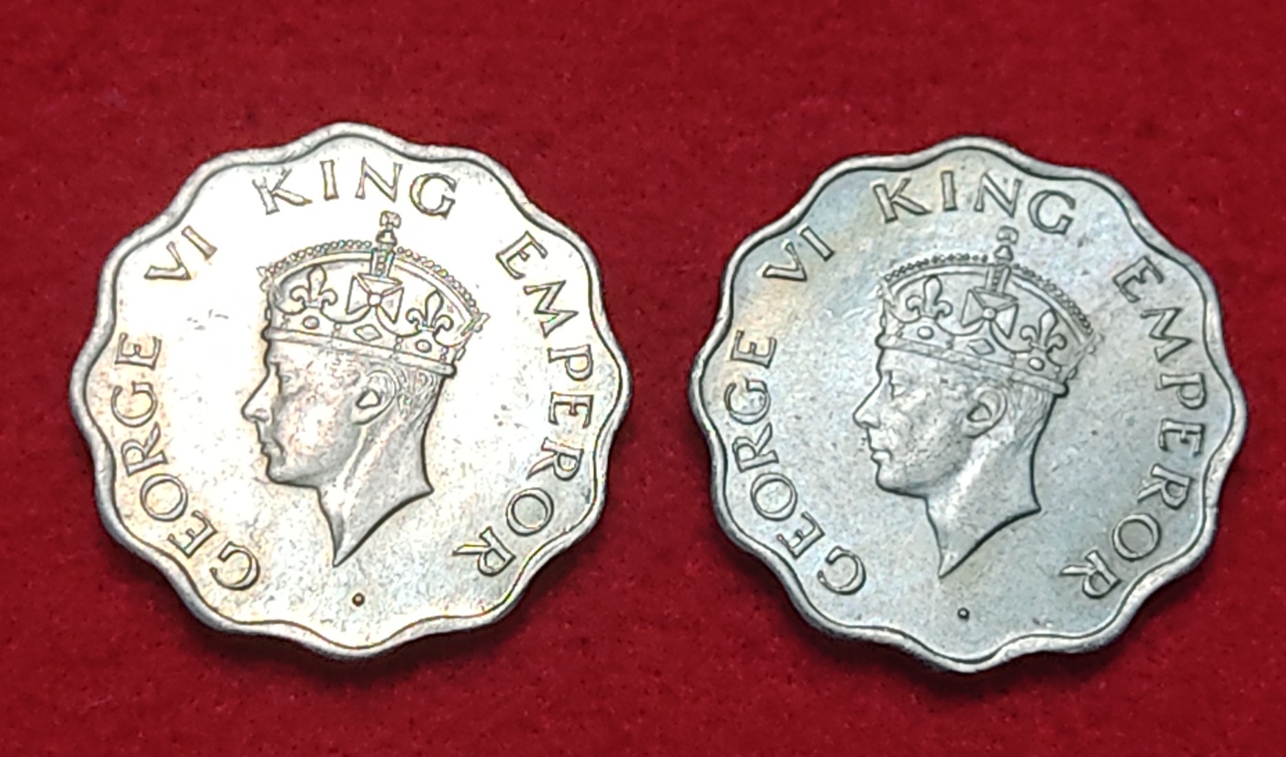 ONE ANNA GEORGE V 1947 BOMBAY MINT EACH COIN PRICE 525 - Image 2