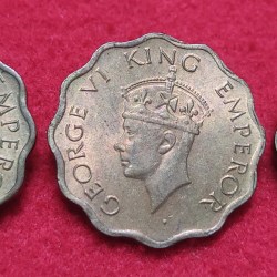 Alternative view of ONE ANNA GEORGE V 1943 CALCUTTA MINT EACH COIN PRICE 525