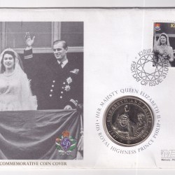 COOK ISLANDS 1 DOLLAR 2007 - DIAMOND WEDDING ANNIVERSARY - COMMEMORATIVE COIN COVER MINT PACK GEM UNC