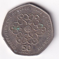 United Kingdom 50 Pence 2010 Elizabeth II 4th portrait Girlguiding Rare Coin #N-382