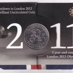 ENGLAND 5 POUNDS 2012 - XXX OLYMPIAD COUNTDOWN - COMMEMORATIVE COIN FIRST DAY COVER ROYAL MINT PACK GEM UNC