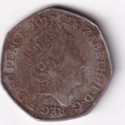 Alternative view of United Kingdom 50 Pence 2017 Elizabeth II 5th portrait Benjamin Bunny Rare Coin #N-391