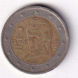 Austria 2 Euros 2002 1st map Rare Coin # N-395