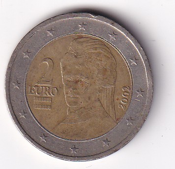 Austria 2 Euros 2002 1st map Rare Coin # N-395