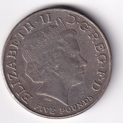 Alternative view of United Kingdom 5 Pounds 1805-2005 Elizabeth II (Horatio Nelson) Rare Coin # N-397