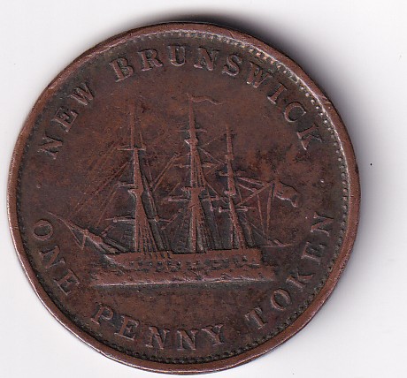 New Brunswick 1 Penny (1⁄240) Token 1843 Victoria (Weight 17.6 g) Big Size Coin # N-412 - Image 2