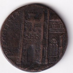 Alternative view of United Kingdom ½ Penny 1795 Suffolk - Beccles / Communitate Aucta Extermaly Rare Coin # N-426
