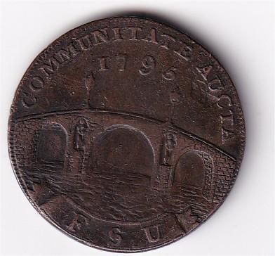 United Kingdom ½ Penny 1795 Suffolk - Beccles / Communitate Aucta Extermaly Rare Coin # N-426
