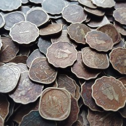 George Vi One Anna or 1/2 Half Anna Mix Years Mix Mints 100 Pcs Given British of India