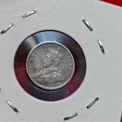 Alternative view of 2 ANNA 1917 CALCUTTA MINT GEORGE V KING EMPEROR COIN