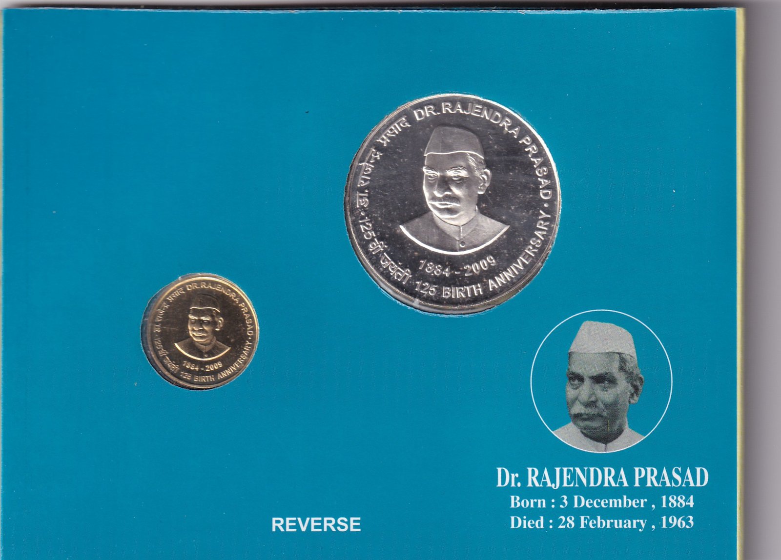125 Birth Anniversary DR. Rajendra Prasad (1884-2009) Kolkata Mint 2 Coin UNC Set