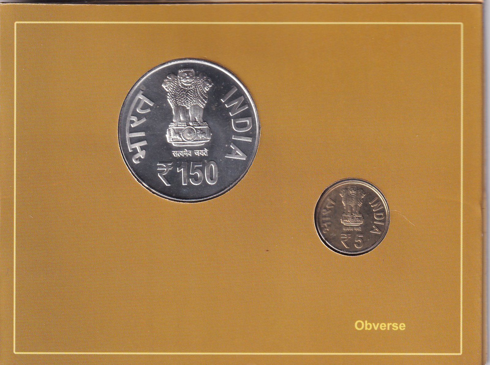 150 Years of Comptroller & Auditor General of India (1860-2010)Kolkata Mint 2 Coin UNC Set - Image 3