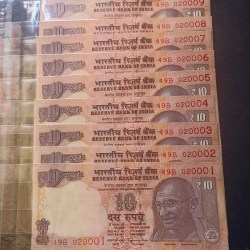 Alternative view of Reserve Bank of India 10 rs series Governor Raghuram ji Rajan Gem unc condition Same set are available