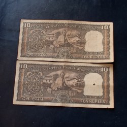 Alternative view of Reserve Bank of India Denominaton 10₹ note Backside of Mahatma Gandhi Governor l k Jha Same and similar set are available