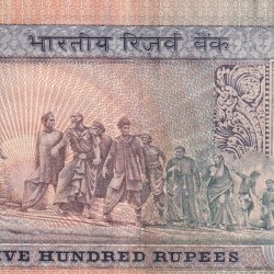 Alternative view of 500 Rupees Dandhi March Governor S .Venkitaramanan Rare Note
