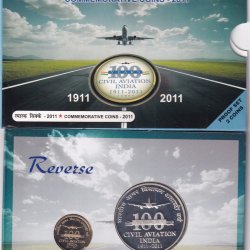 CIVIL AVIATION INDIA -2011 MUMBAI MINT 2 COIN ((PROOF SET))
