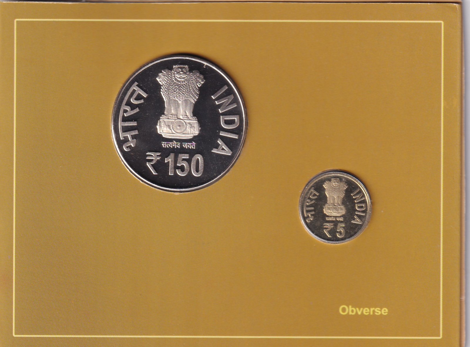 150 Years of Comptroller & Auditor General of India 2010 Kolkata Mint 2 Coin (Proof Set)