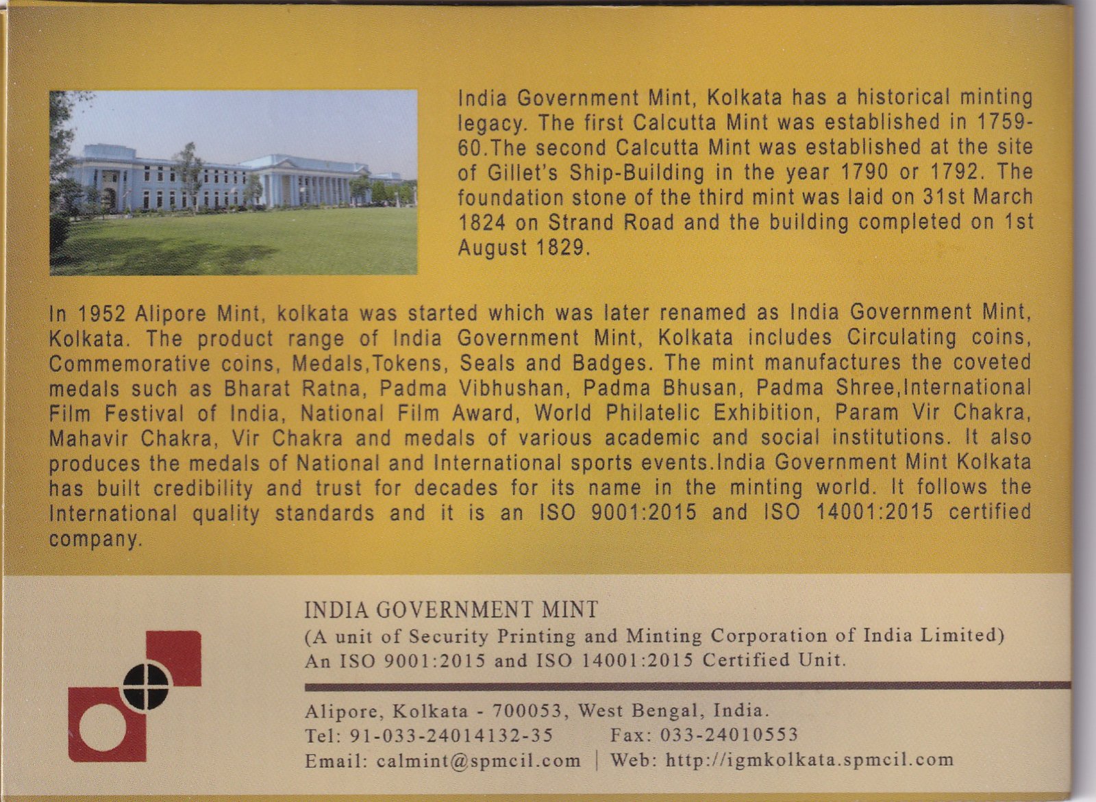 Sri Aurobindo -2022 Kolkata Mint 1 Coin (Proof Set)