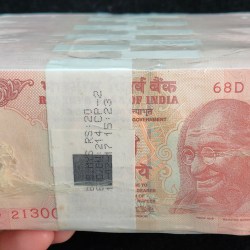 20 Ruppes Old Ishu Urjit patel seeled pack Rim with fancy last note number 214000 pack Rim 1000 note