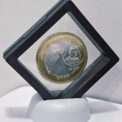 Alternative view of Mahatama Gandhi bymetalic 1 Rupay Big size Beautiful madalion with box and stand