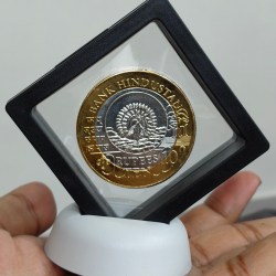 Bank hindustan 10 Ruppes 1989 Bymetalic beautiful medallion with box and stand