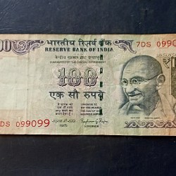 Reserve Bank of India Denominaton 100₹ note Semi fancy number099099 Governor Raghuram ji Rajan Same note available