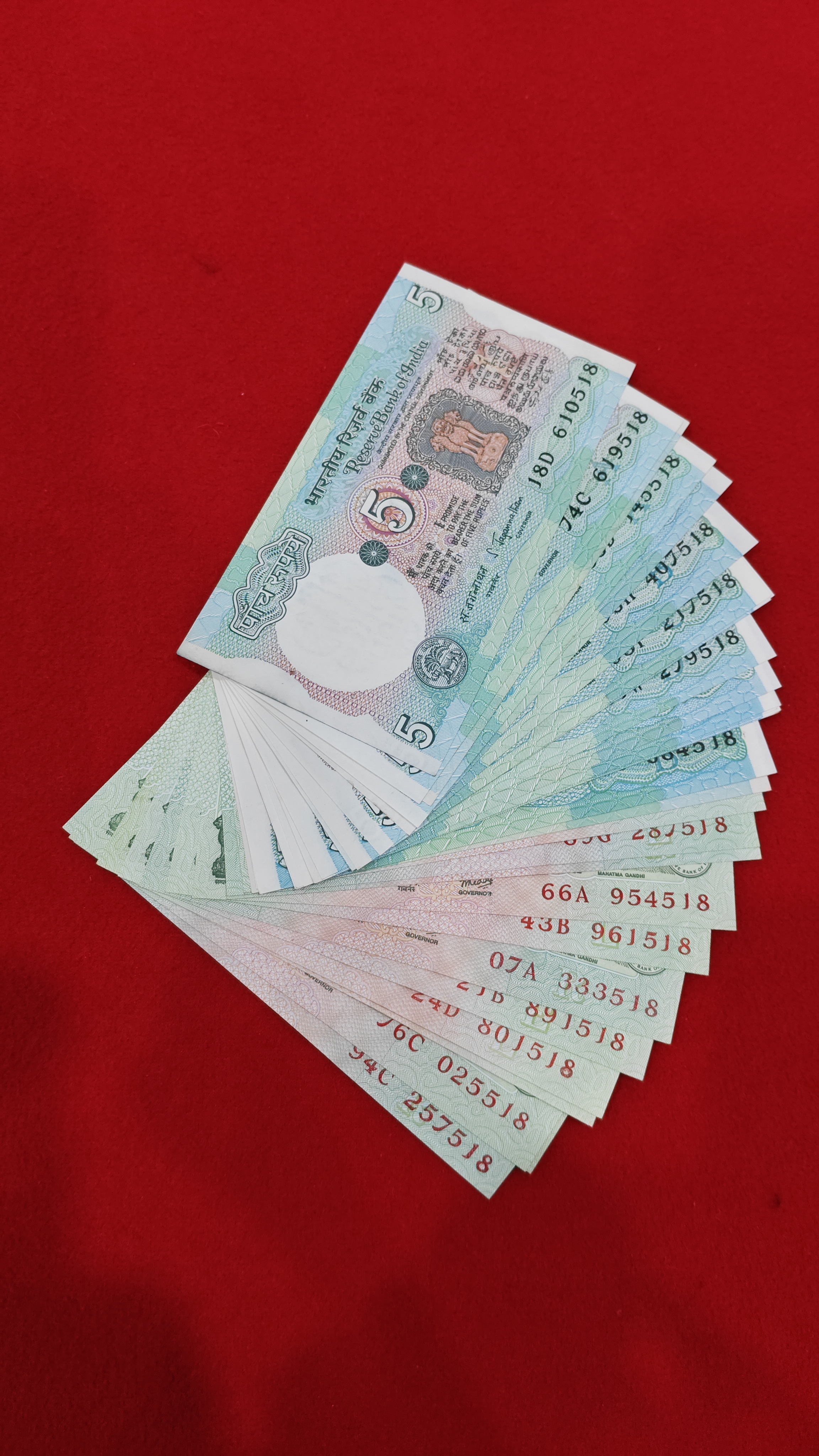 5 RUPEE SIGNATURE SET C-15 TO C-45 UNC CONDITION ENDING LAST 3 DIGIT SAME 518