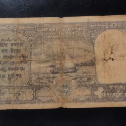 Alternative view of British India 10 ₹ note Signature cd deshmukh Condition as imege Same and similar piece available