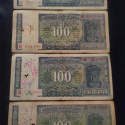 Reserve Bank of India 100 ₹ note 4. different signature 1. M. Narshiam 2 s. Jagannath 3. Ig. Patel 4. KR. Puri Condition as imege 4 piece given Same and similar piece available