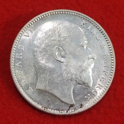 Alternative view of ONE RUPEE EDWARD VII 1910 BOMBAY MINT HIGH CONDITION COIN