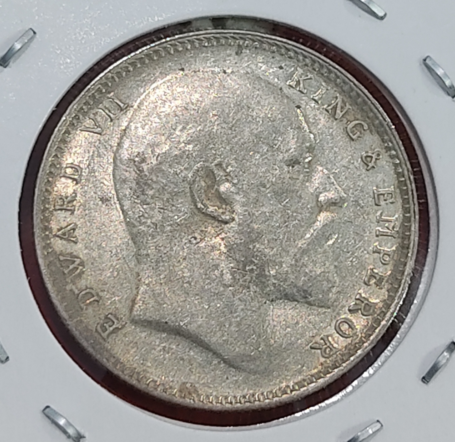 ONE RUPEE EDWARD VII 1910 CALCUTTA MINT - Image 2
