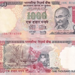 1000 Rupees Governor Y.B.REDDY ( Without Insert Without Year) Rare UNC Note
