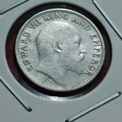 Alternative view of 1/4 RUPEE 1910 BOMBAY MINT COIN EDWARD VII KING AND EMPEROR COIN