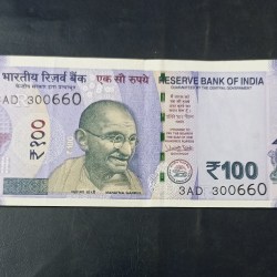 Reserve Bank of India Denominaton 100₹ Semi fancy number Same and similar note available