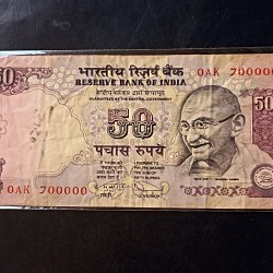 Reserve Bank of India Denominaton 50₹ fancy number 700000 Same note is available