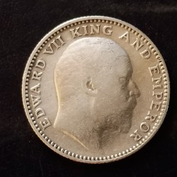 Silver British India King and emperor Edward VII Denominaton 1/2₹ Year 1910 Same and similar is available