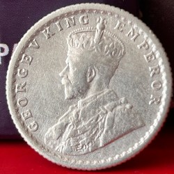 Alternative view of Rare 1/4 Rupee 1936 Silver Coin Calcutta Mint George V King Emperor British India Coin