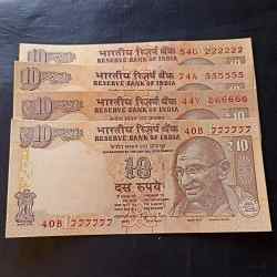 Reserve Bank of India Denomination 10₹ All 222222-555555-666666-777777 Unc condition Same note available