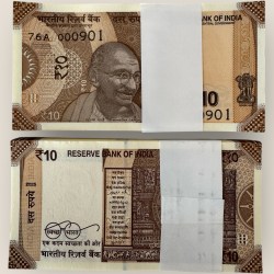 Rs 10 India Banknote Low Serial Issue 000901 to 001000 GEM Unc Unique and Rare INSET L Issue 2025 Rare Sanjay Malhotra